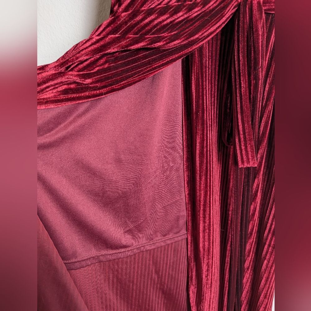 Baltic Born Burgundy High-Low Wrap Dress - Picture 6 of 7